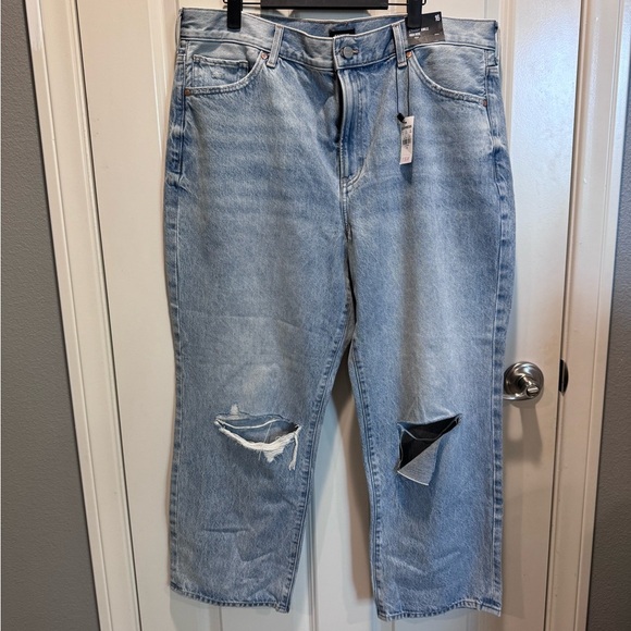 Express Light Blue Ankle Straight Woman Jeans - Picture 1 of 4